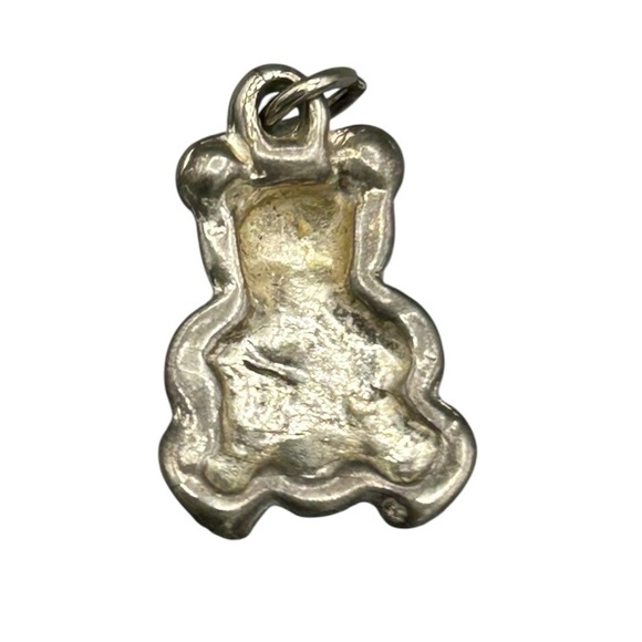 Vintage Teddy Bear Charm Silver Tone Pendant Cute Collectible - Picture 2 of 6